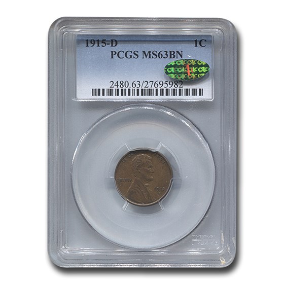1915-D Lincoln Cent MS-63 PCGS CAC (Brown) 1915-D Lincoln Cent MS-63 PCGS CAC (Brown)
